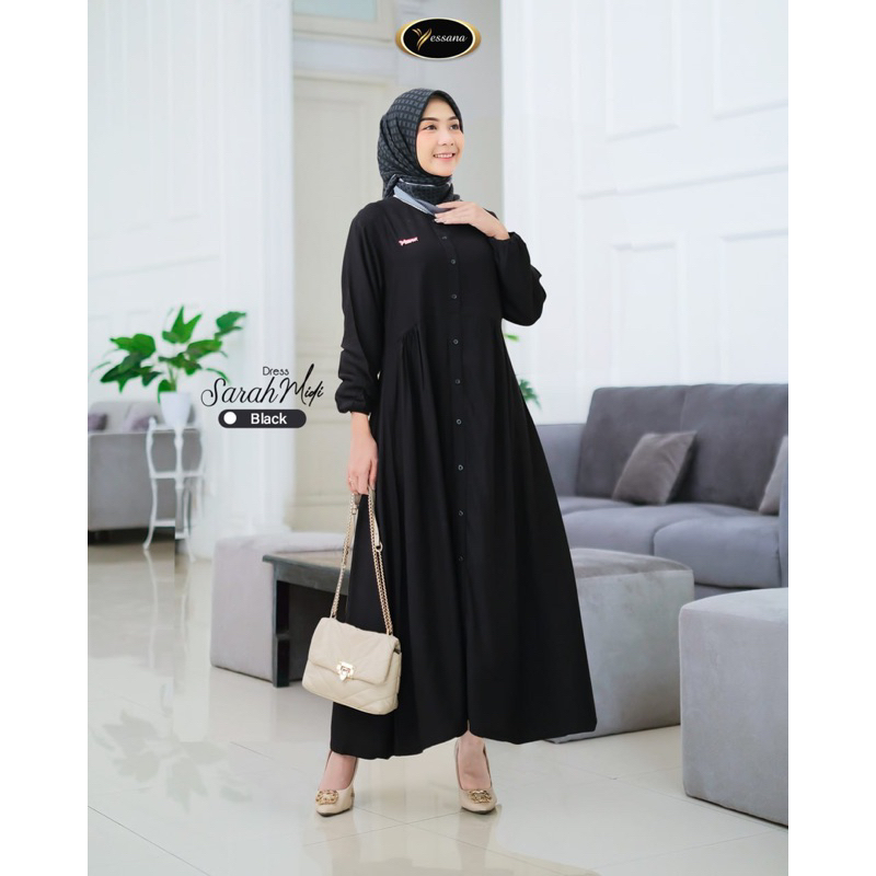 SARAH MIDI DRESS BY YESSANA HIJAB //FASHION MUSLIM WANITA DAILY SIMPLE // COD