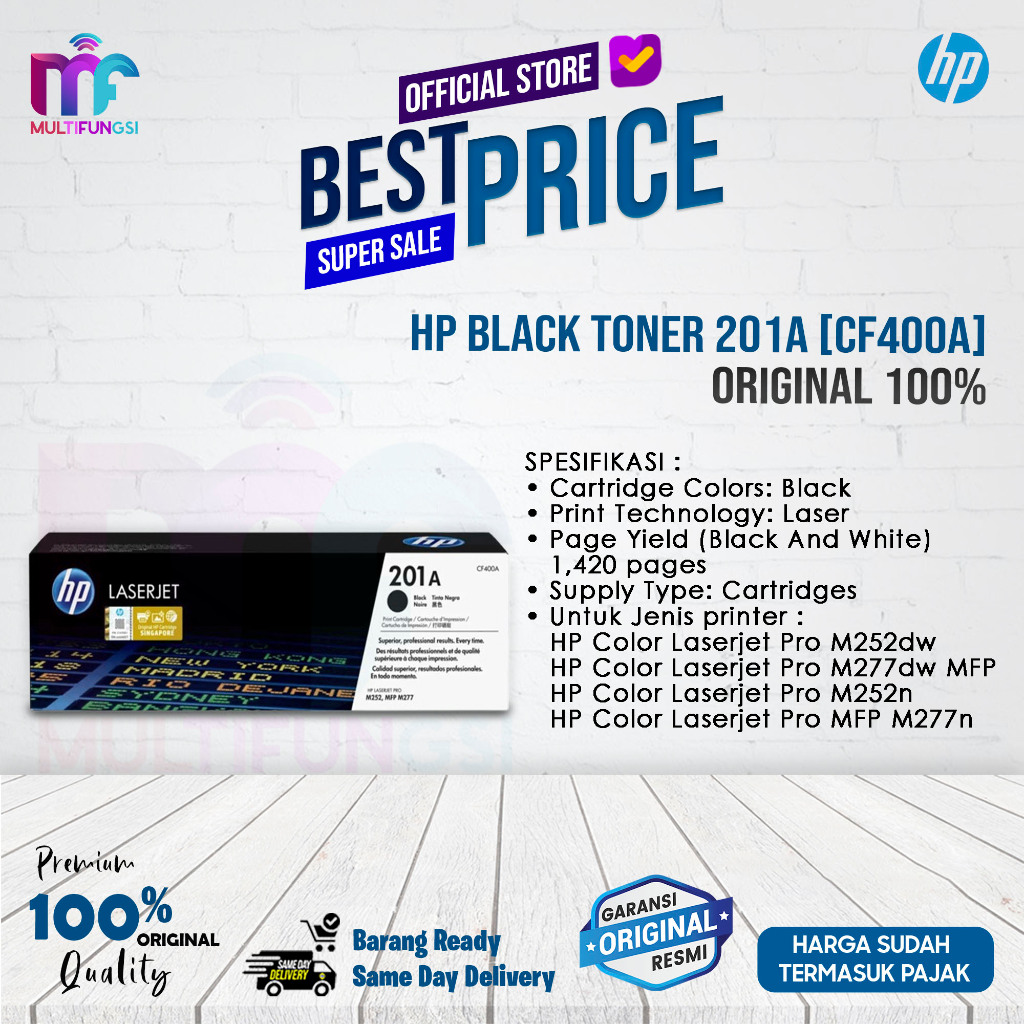HP Black Toner 201A [CF400A] ORIGINAL 100% [GAK ORI UANG KEMBALI]