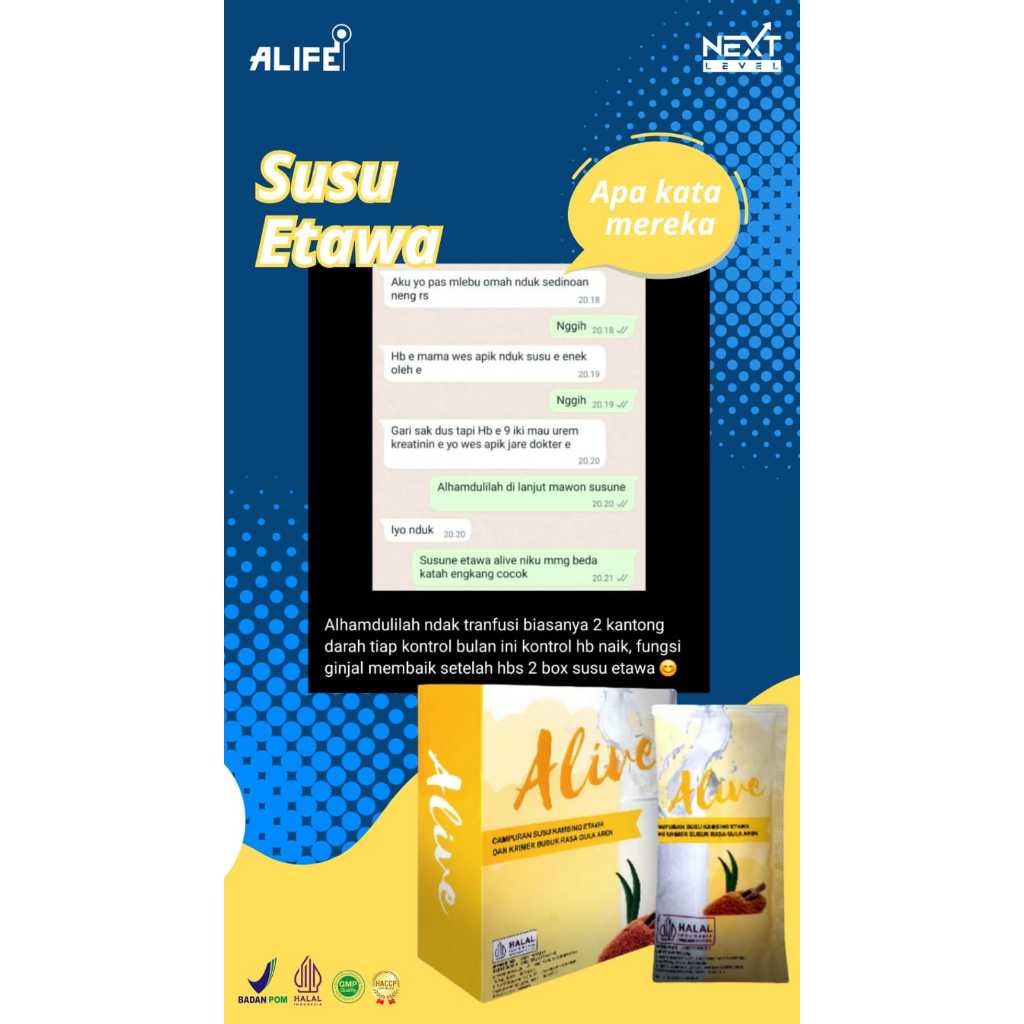 

SUSU KAMBING ETAWA ALIVE ALIFE INTERNATIONAL - SUSU KESEHATAN JANTUNG