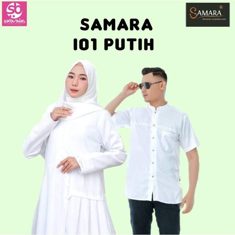 BAJU COUPLE DEWASA SAMARA I01 PUTIH (KOKO DEWASA & GAMIS DEWASA)