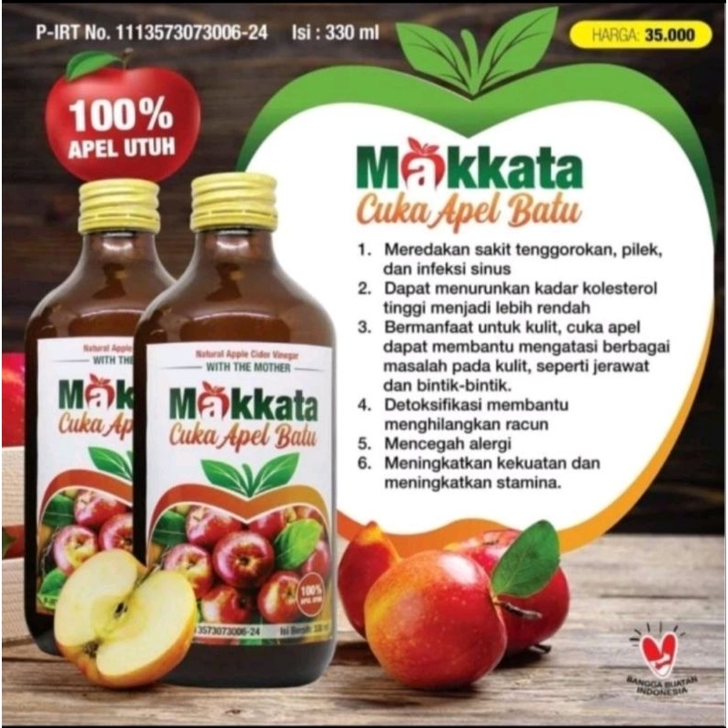 

CUKA APEL MAKKATA 100% APEL MURNI - CUKA APEL 330ML