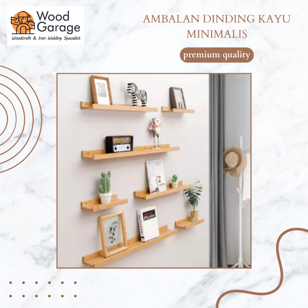 Ambalan dinding kayu minimalis