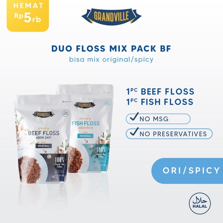 

[Produk GR66] Grandville Abon SAPI & IKAN Crunchy Duo Mix Pack 97