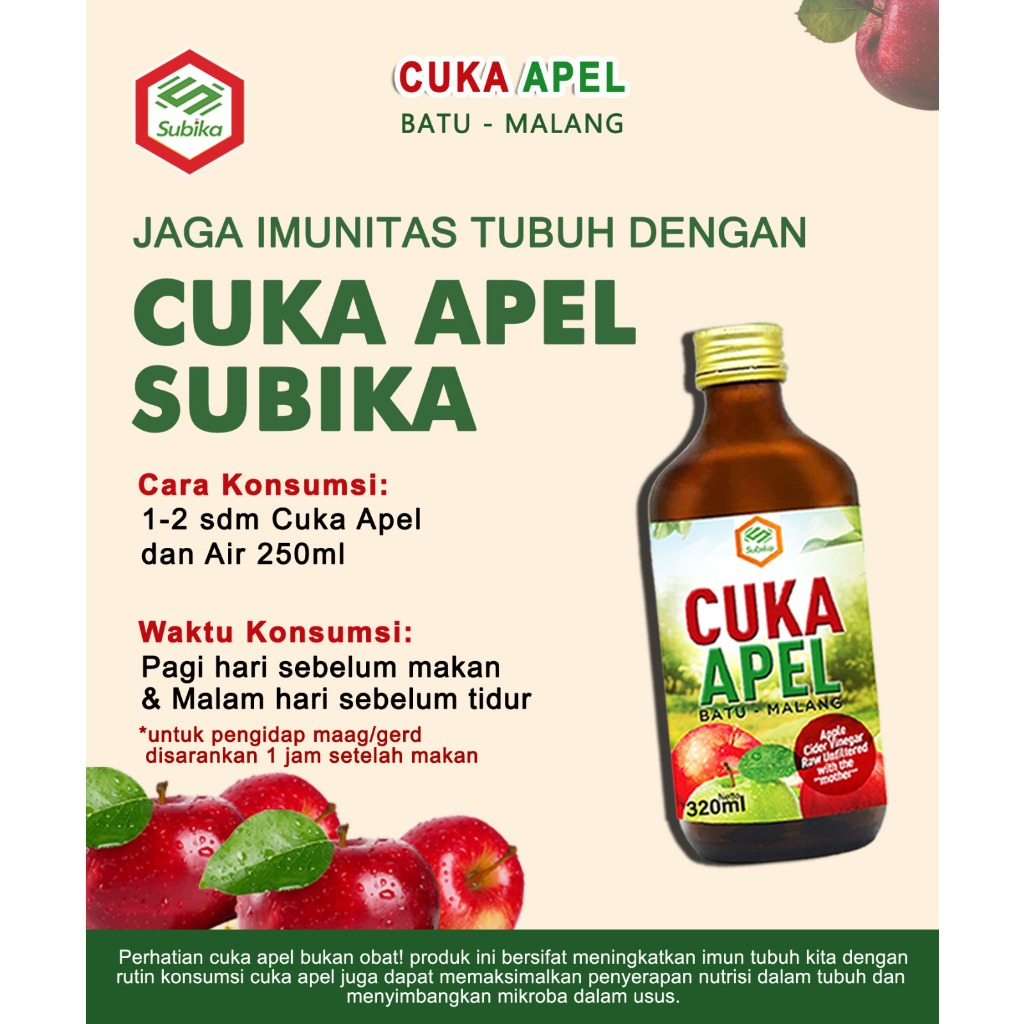 

Cuka Apel Subika Batu Malang 320ml BPOM Asli