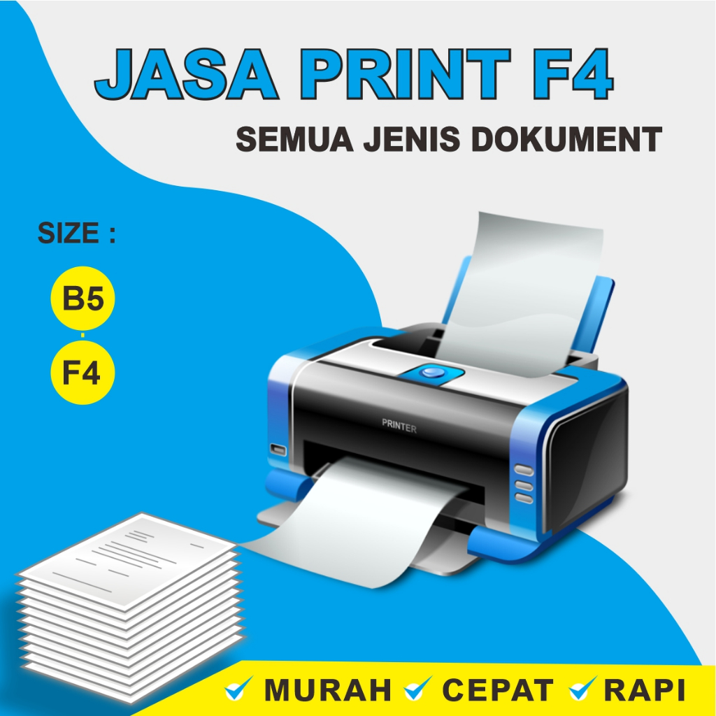 

Jasa print dokument F4,B5 / Cetak dokument / cetak buku / print dokument