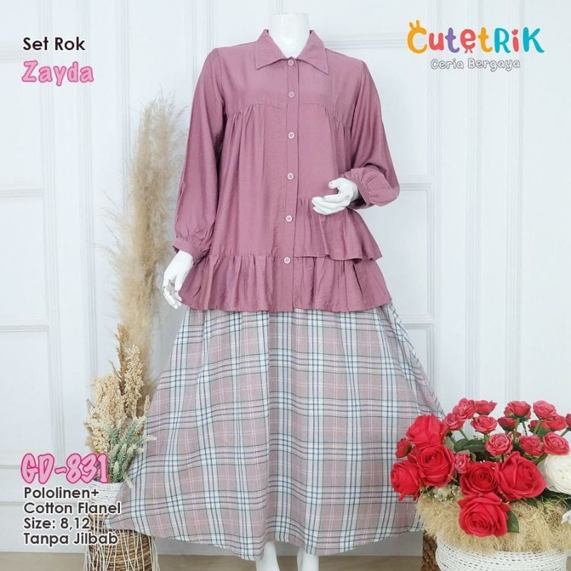 Cutetrik Baju Muslim Anak Set Rok Anak 12 Tahun Zayda