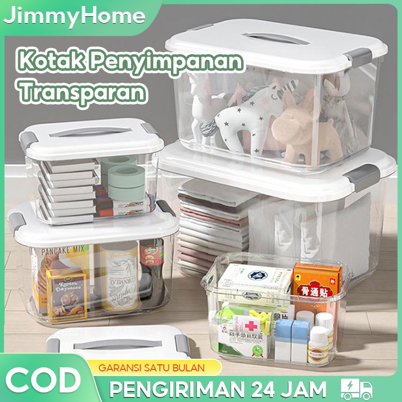 Container Box Baju Mainan Transparan Segel Kotak Plastik Serbaguna Keranjang Penyimpanan Storage Organizer