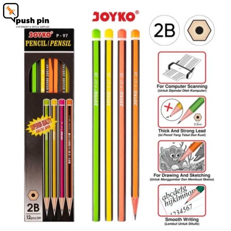 

Joyko Pencil Pensil P-97 2B 1 BOX 12 PCS