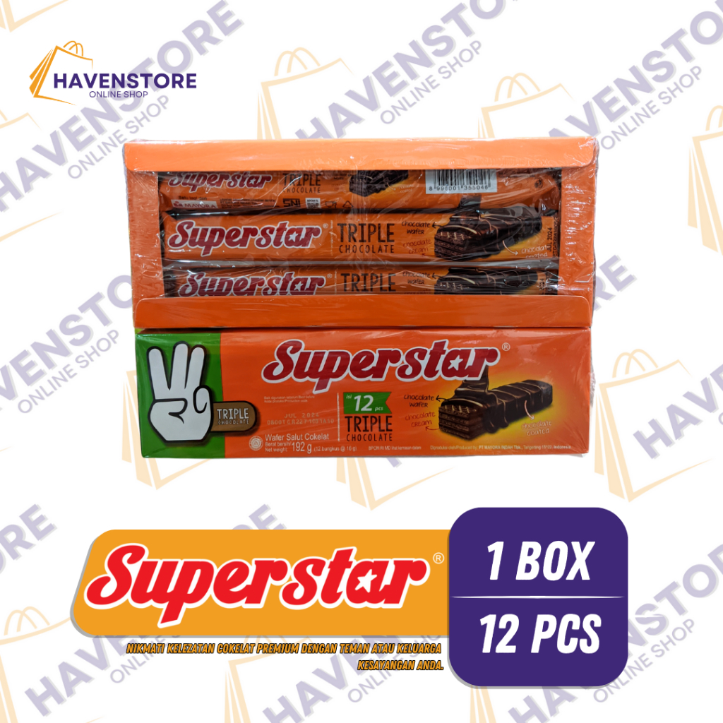 

Superstar Triple Chocolate Box 12 Pcs berat 192 gr