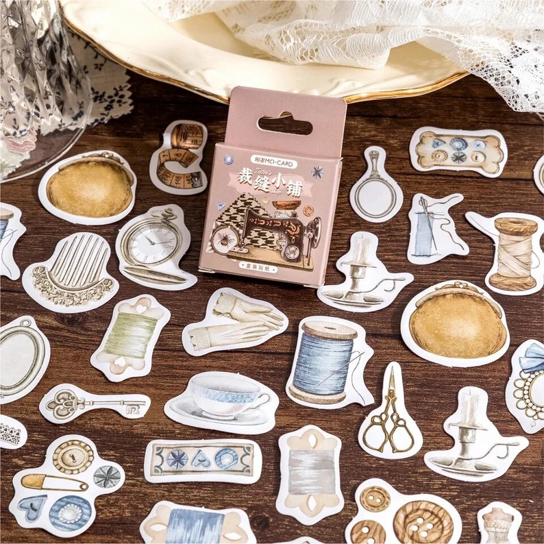 

Bullet Journal Kit I (10 pcs) Sewing by Candlelight ~ Vintage Series Mini Sticker