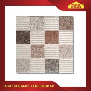 Keramik Lantai Centro Grande 50x50 Bentley Brown / Keramik Motif Batu Alam