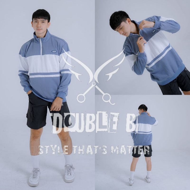 JAKET PRIA - SWEATER RUGBY HALF ZIPPER - JAKET RUGBY - SWEATER RUGBY VINTAGE - JAKET ORIGINAL DISTRO