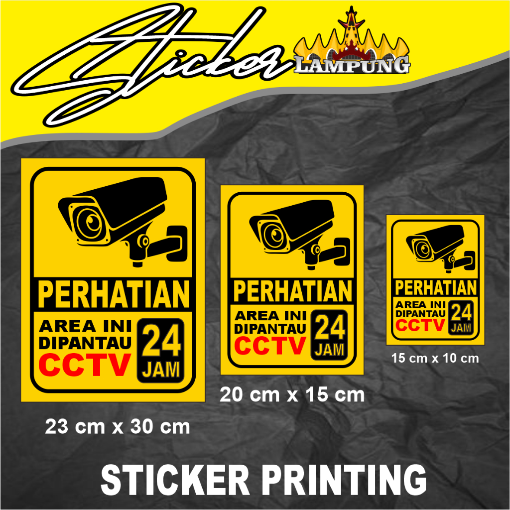 STIKER PRINTING CCTV STIKER WARNING STIKER UNTUK RUMAH YG MEMAKAI CCTV