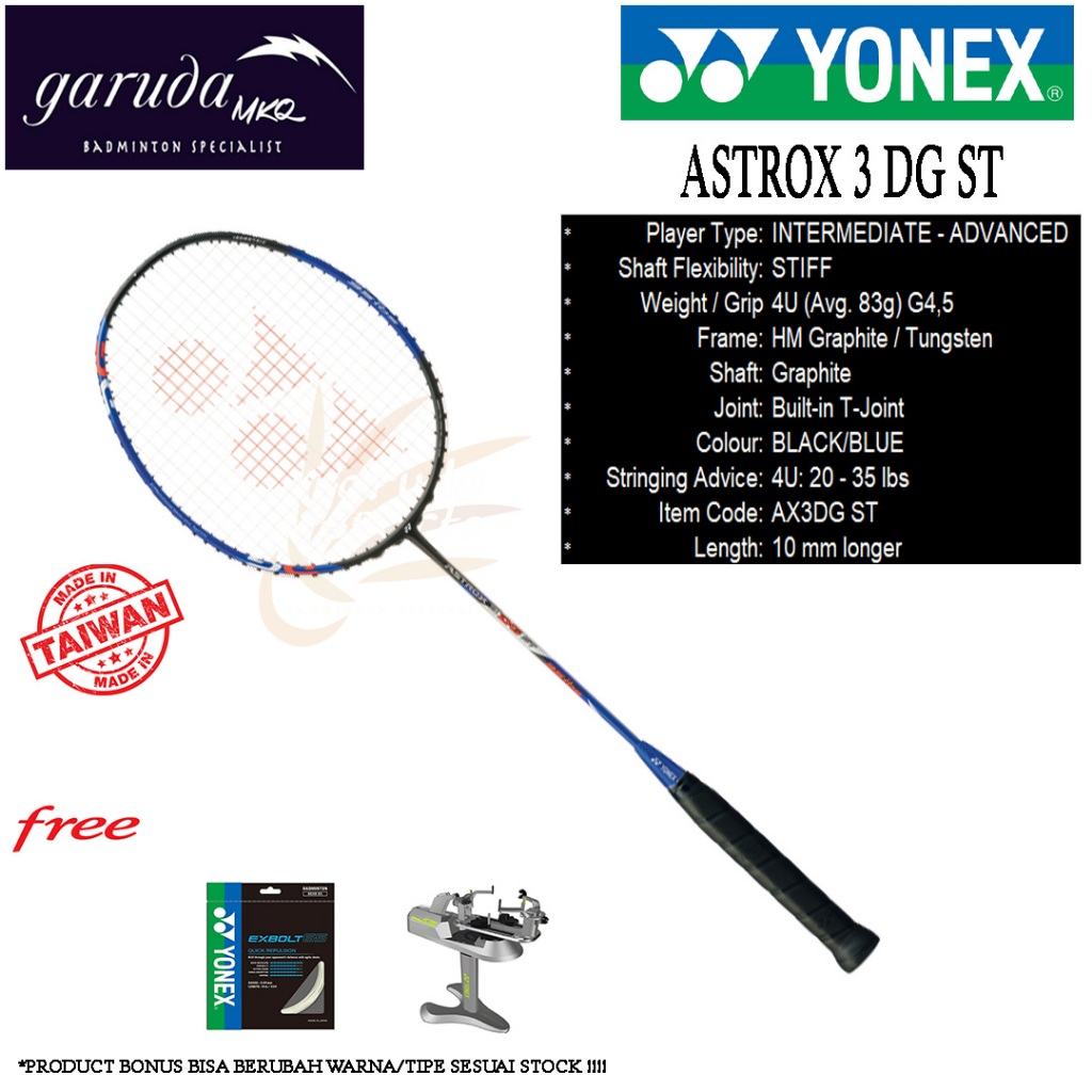RAKET BADMINTON YONEX ASTROX 3DG ST / YONEX ASTROX 3 DG ST / AX 3 DG STIFF