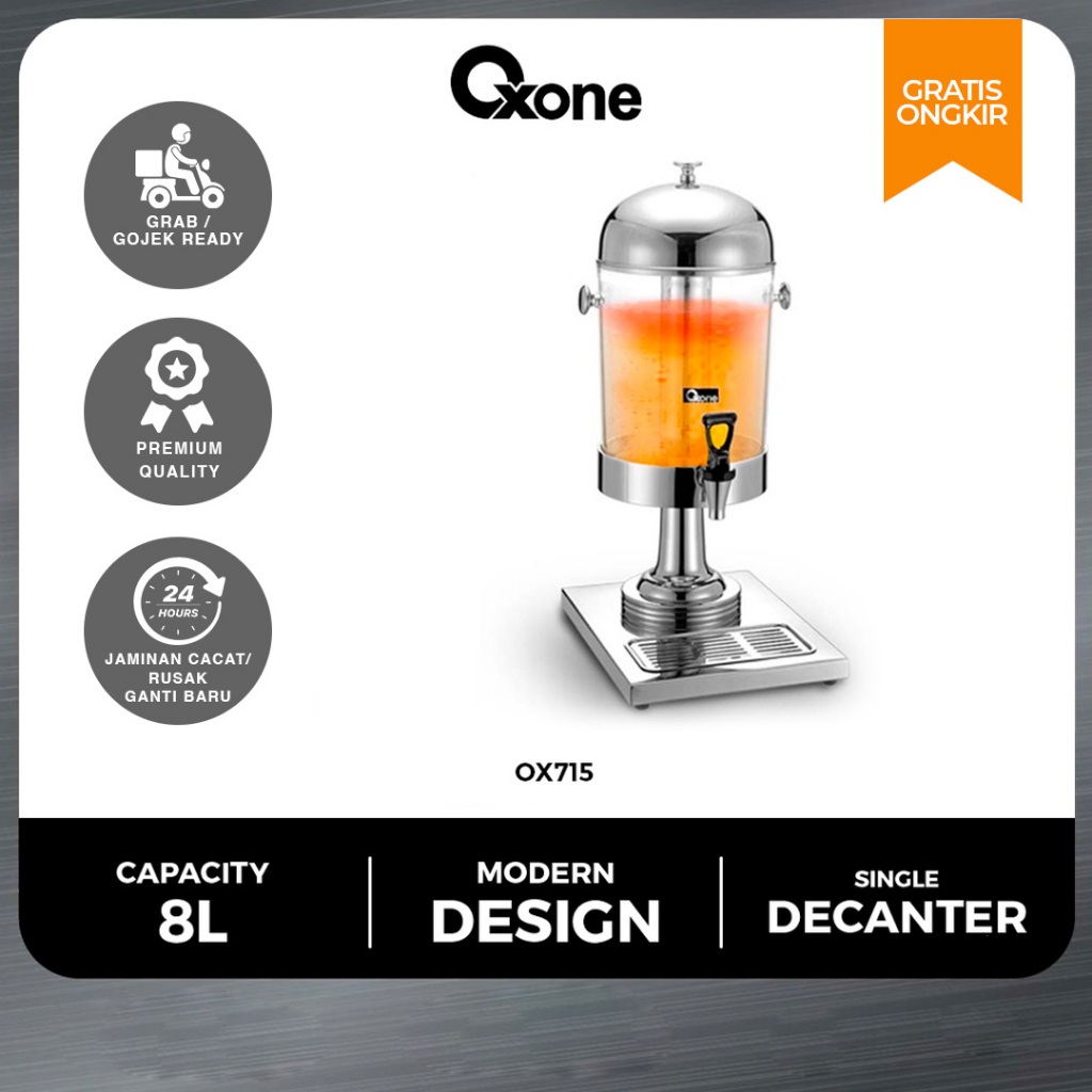 Oxone OX715 Decanter Wadah  Toples Air 8 L  High Quality Glass