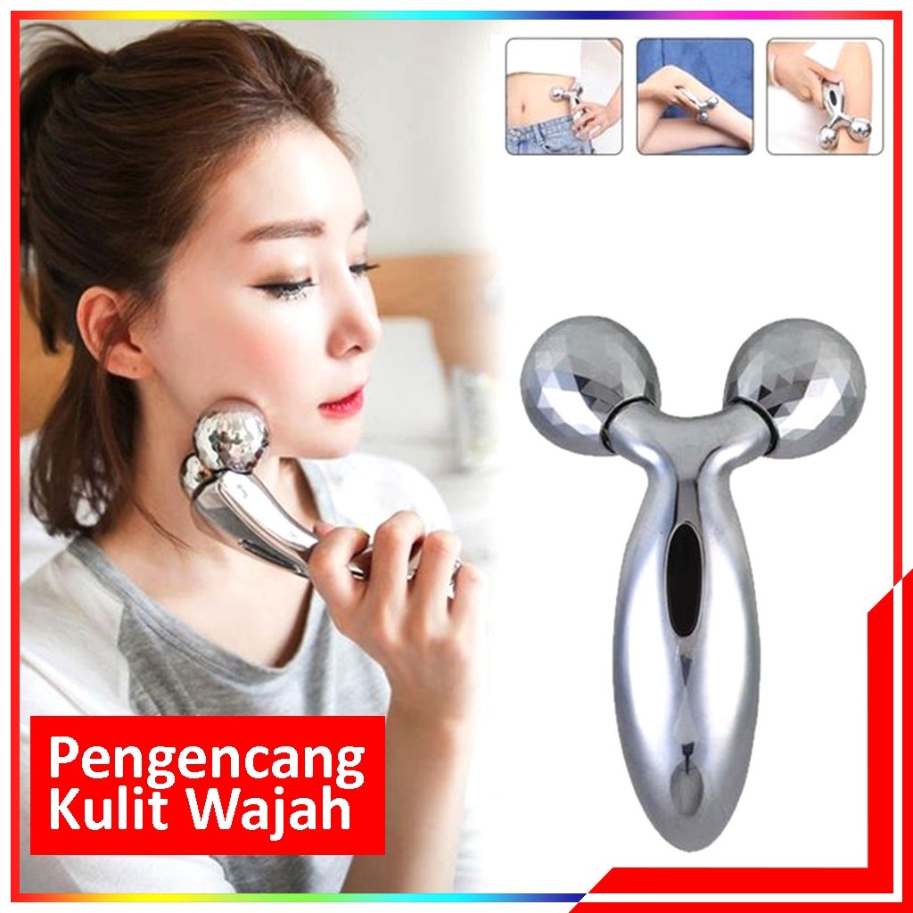 Ideku Alat Pijat Wajah / 3D Face Roller Skin Facial or Body Massanger - Pengencang Wajah Alat Peniru