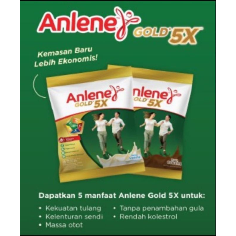 

Susu Dewasa Anlene Gold kemasan renceng isi 10 sachet x 25 GR