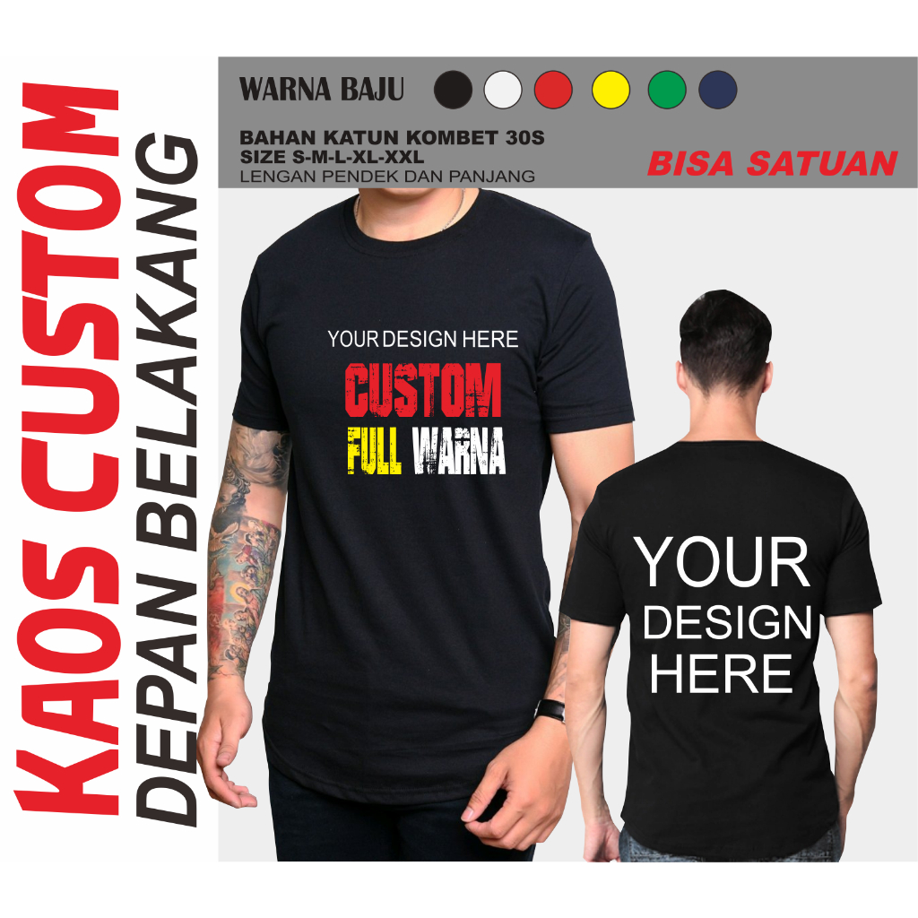 CUSTOME KAOS SATUAN SABLON DTF