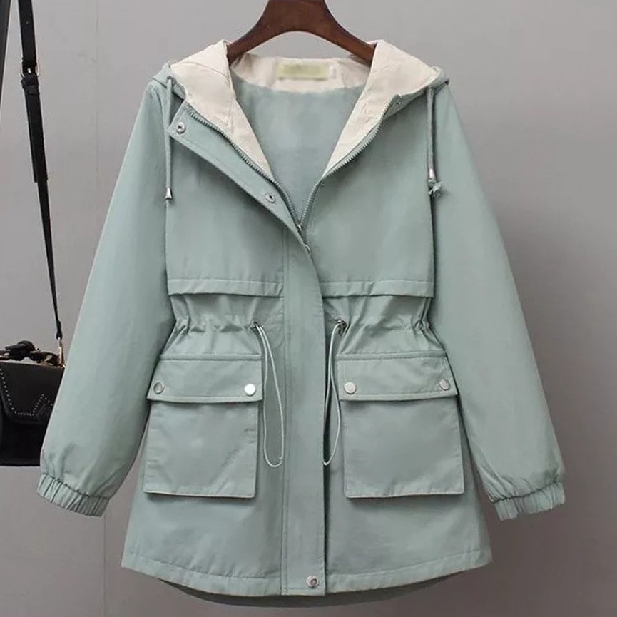 ➱Terlaku.➚ Vallina Jaket Wanita Berkualitas Emely Parka Hoodie Baby Canvas Premium Outerwear Remaja 