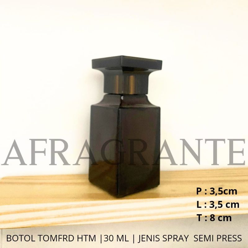 botol parfum tomfrd hitam semi press 30 ml- botol parfum isi ulang 30 ml- botol parfum lucu 30 ml- jual botol parfum