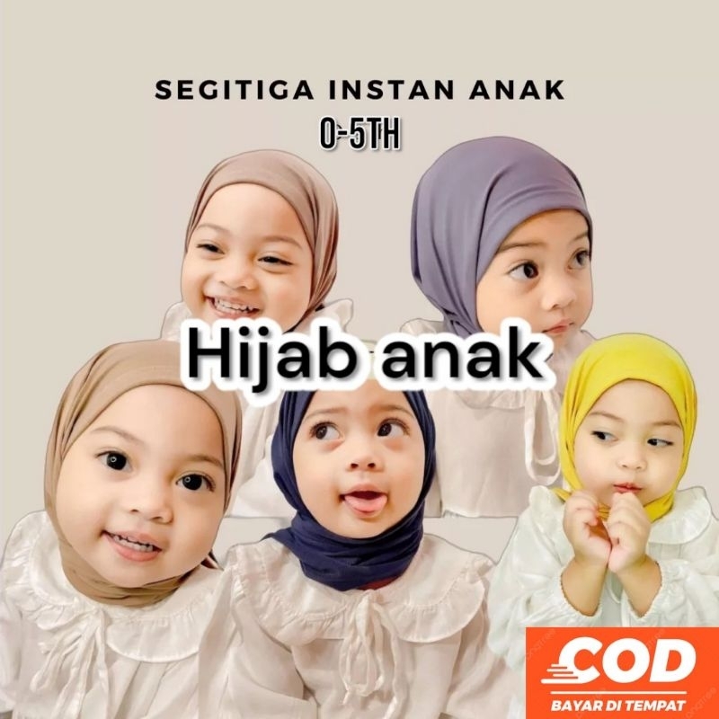 jilbab anak perempuan kerudung segitiga instan