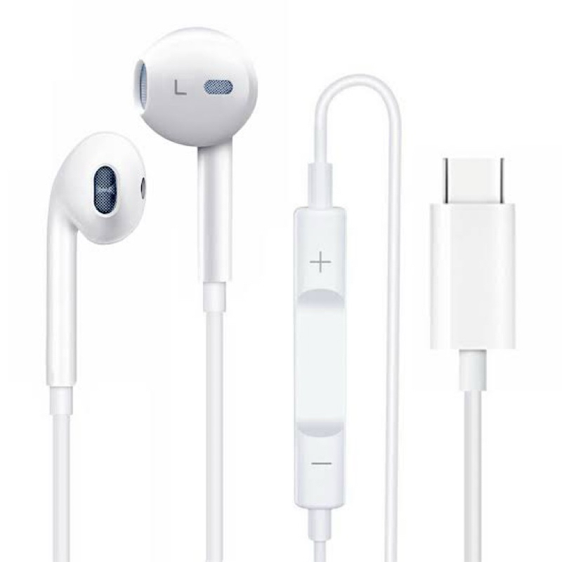 Headset Earphone Handsfree Iphone 15 Pro Max Earpods USB-C High Copy