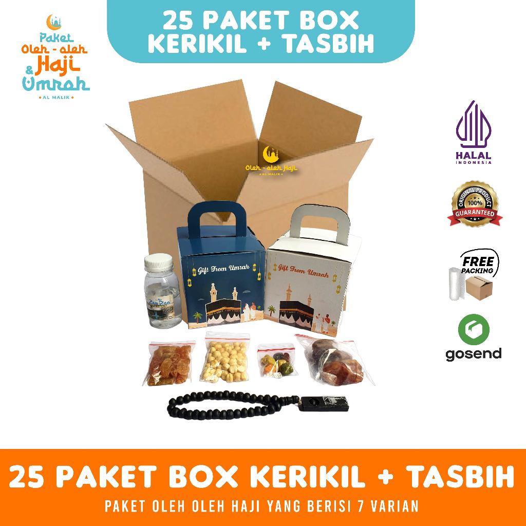 

Paket Oleh Oleh Haji dan Umroh Dus Box + Coklat Kerikil + Tasbih Kayu per 25 pcs