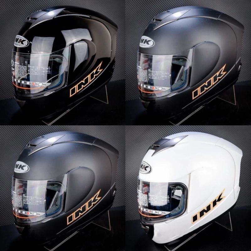 HELM INK CL MAX SOLID WHITE,BLACK DOFF|HELM FULLFACE INK