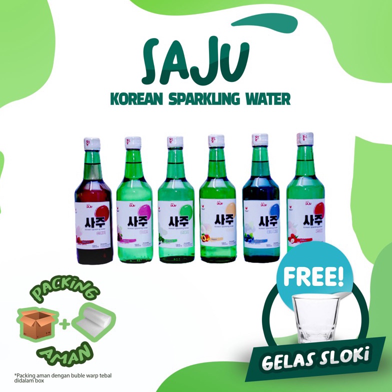 

**GZE SAJU KOREAN SPARKLING WATER / soju halal / mojiso soju free sloki halal 100% Diskon