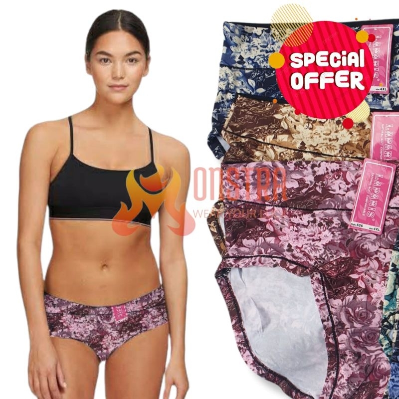 CD Jumbo Motif Kembang Unik Wanita Celana Dalam Big Size Laparis