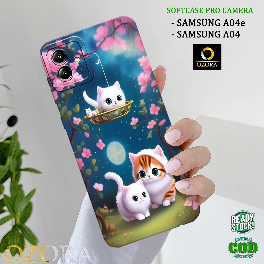 OZORA - Case Samsung Galaxy A04e / A04 Terbaru - Fashion Case kucing Lucu - Casing Hp Samsung A04e /