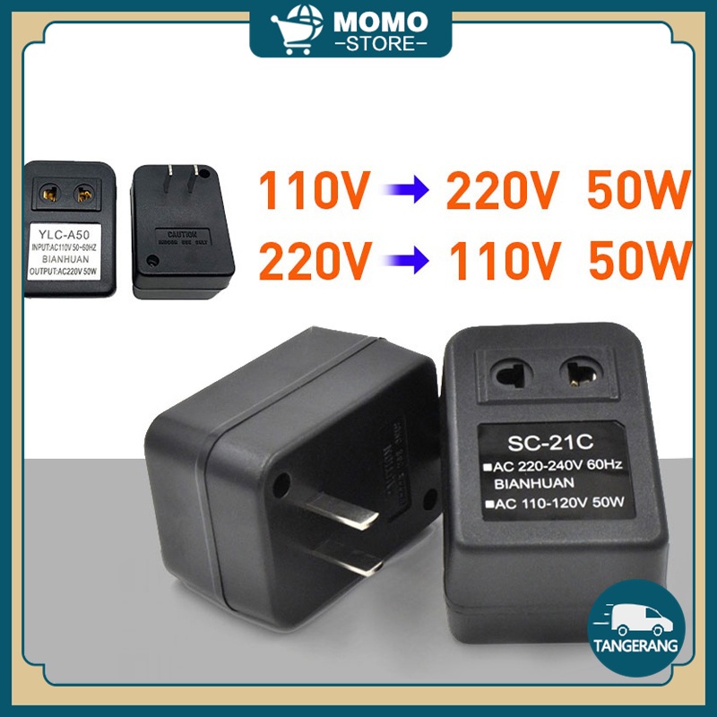 Ready Voltage Converter AC Step Down 220V Ke 110V 50W Step Up Down 220V Ke 110V Portabel Voltage
