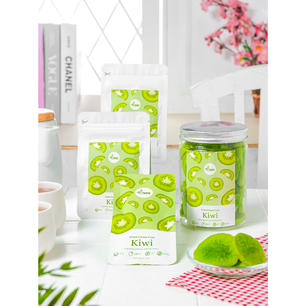 

Snack Buah Kering / Dried Fruit Kiwi Slice Kering Kriuk Cruncy Snack Viral dengan Metode FD (Freeze Drying)