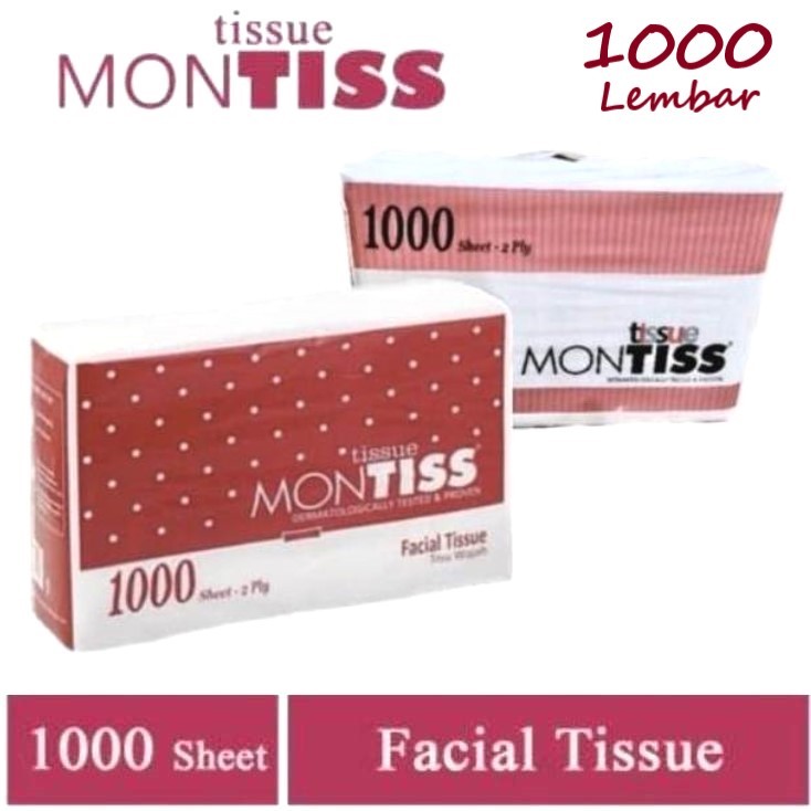 Tisu Tissue MONTISS Facial KILOAN 2ply 1000 Sheets /Facial Tissue /Tisu Wajah /Tisu Muka Serbaguna