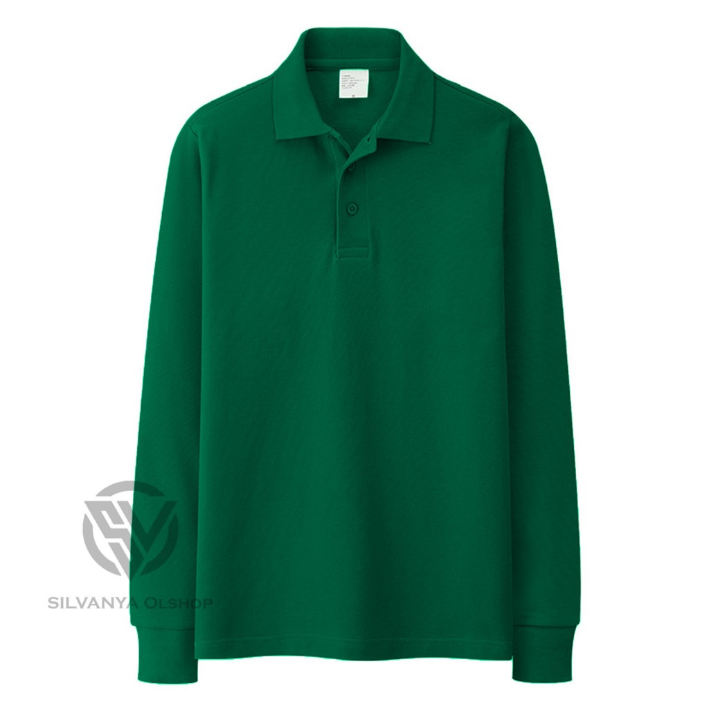 Bisa COD | Kaos Kerah Polo Dewasa Polos Lengan Panjang / Kaos Polo Dewasa / Baju Kaos Harian Lengan 