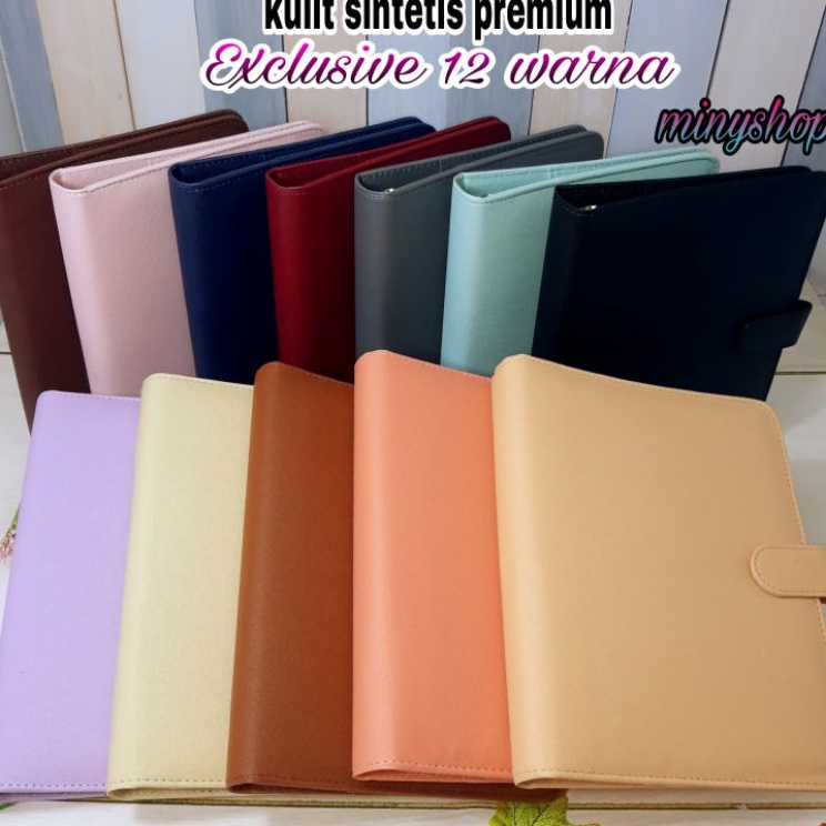 

[KODE PRODUK WM9JD6369] Binder Polos Exclusive A5 20 Ring Ada 12 Warna Pilihan Agenda Kuliah Kulit