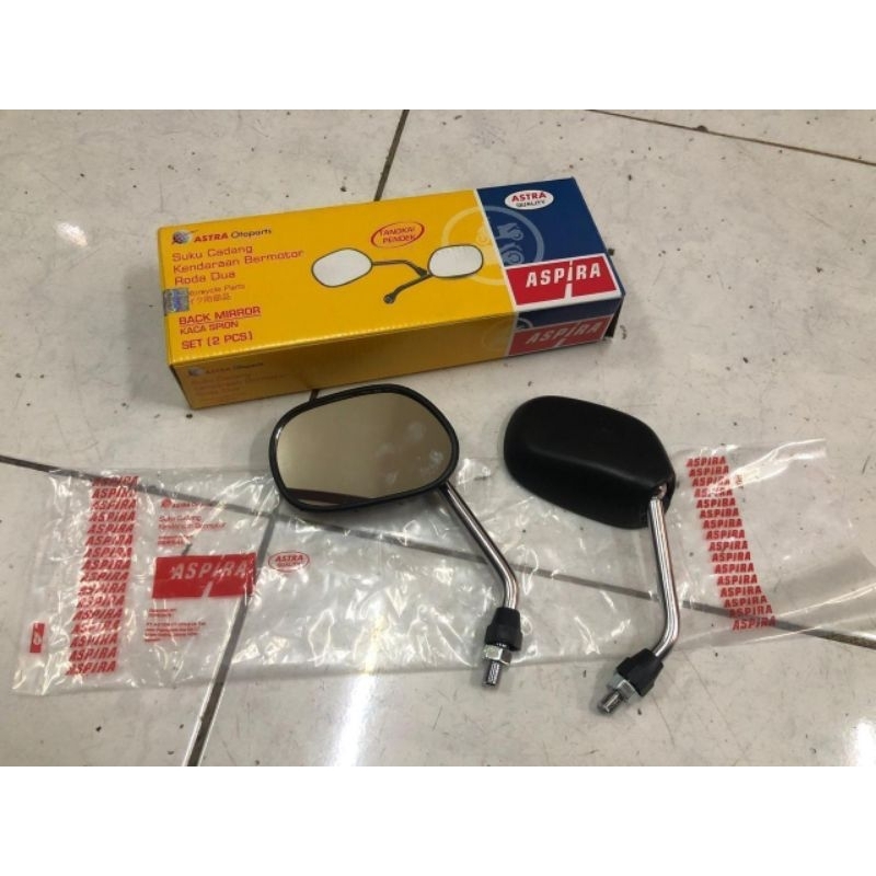 kaca spion sepion aspira kualitas ori drat 14 tangkai pendek krom crom chrome retro klasik classic c