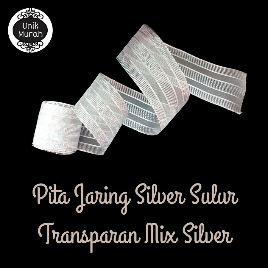 

Pita Jaring Silver Motif Sulur Transparan Mix Silver 1s