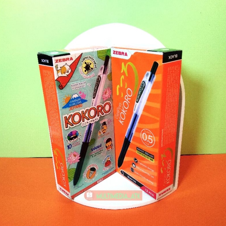 

el terkini PEN ZEBRA KOKORO GEL 0.5 BLACK / PULPEN ZEBRA KOKORO [12 PCS] MJ9