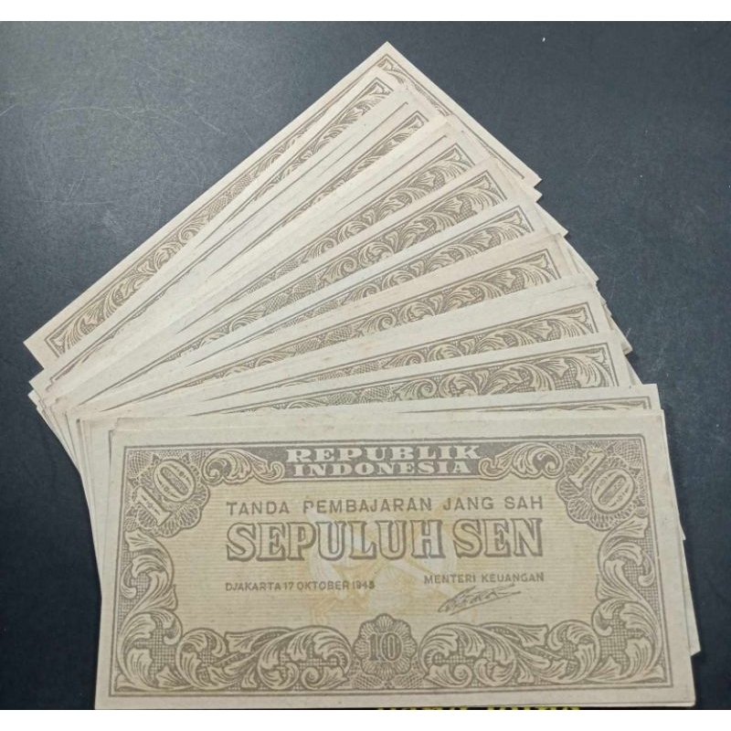 UANG KUNO 10 SEN TAHUN 1945