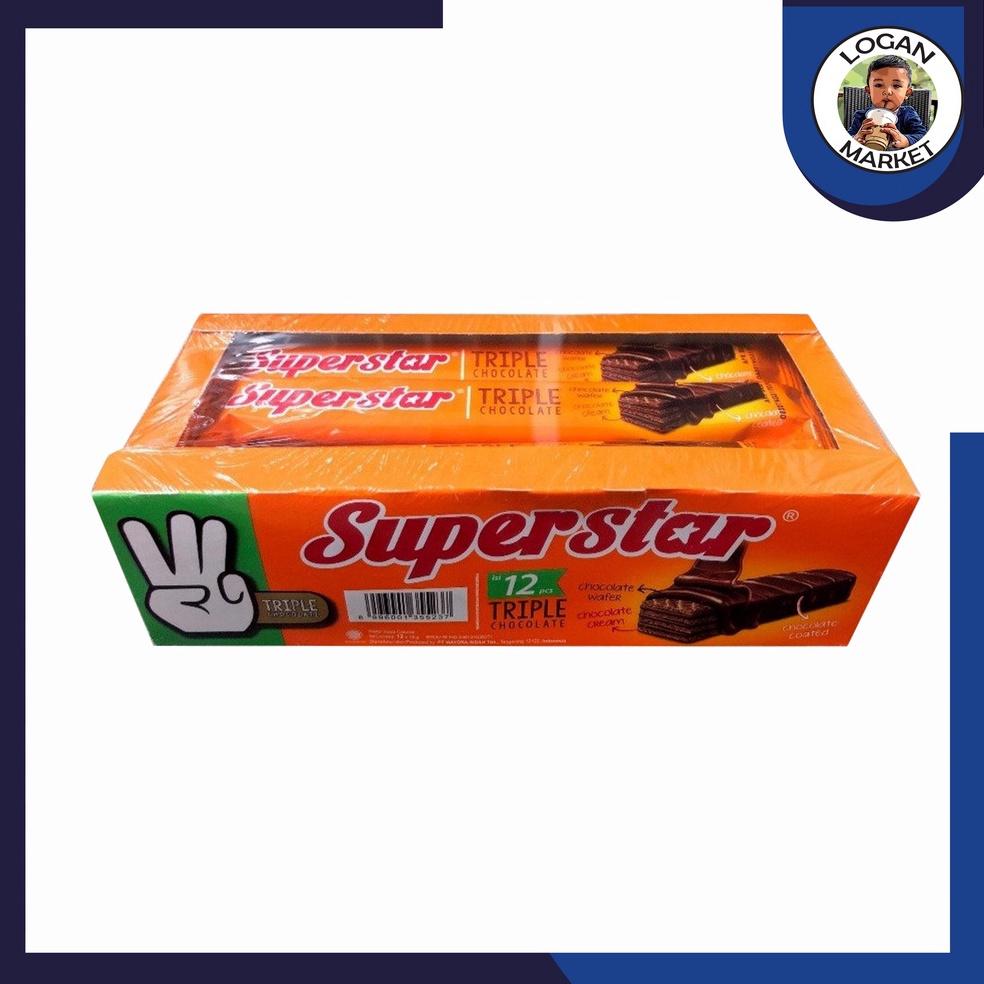 

[7NI40] Superstar Wafer Triple Chocolate Coklat Box Isi 12Pcs 12 Pcs Bayar Di Tempat