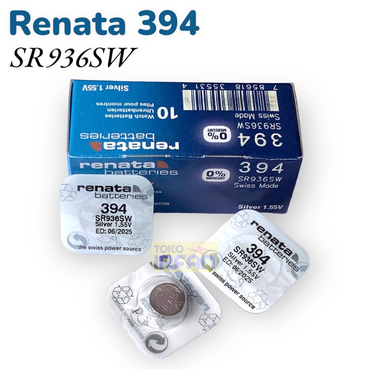 St0ck Bany4k ORIGINAL Renata 394 SR936SW 1.55V Batrai jam tangan SR936 SR936W 394 Ori Good product