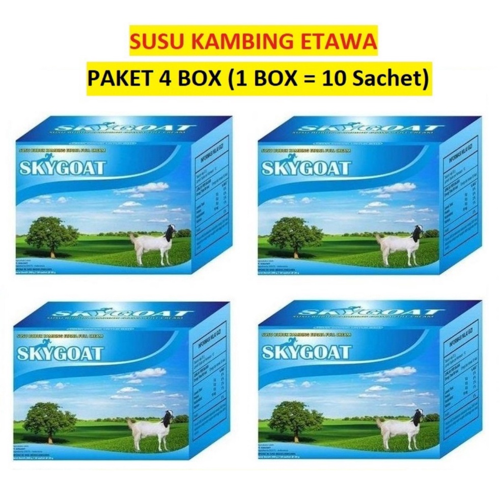 

[Produk UD95] Paket 4 Skygoat Susu Kambing Etawa Bubuk Full Cream | Skygoat Coklat | Paket Skygoat Mix Campuran 69