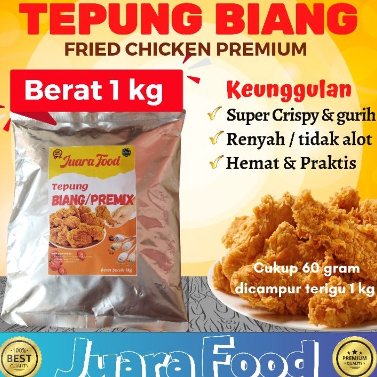 

QTP89 TEPUNG BIANG fried chicken premium 1 kg juara food bumbu inti premix 71