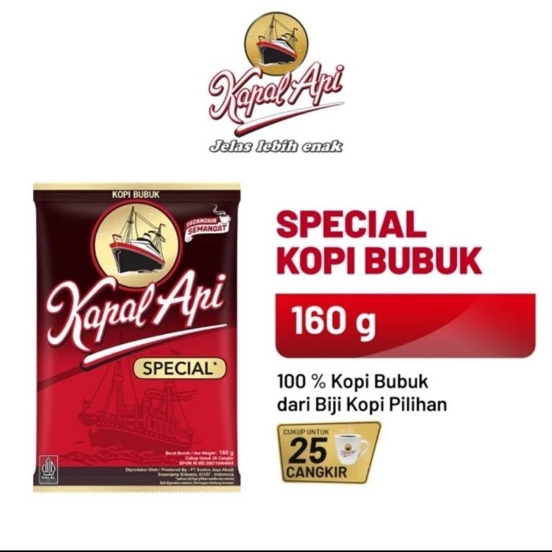 

[☟N1@] (KOPI BUBUK)Kapal Api BUBUK 160gr New Product