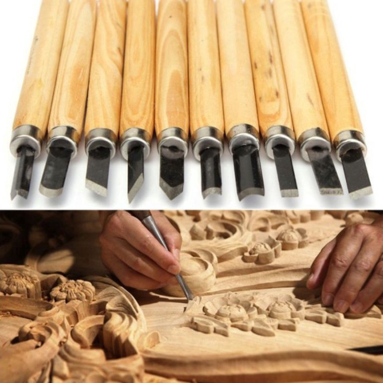 

Bestseller➚ Set Pisau Ukir 10 in 1 Alat Pahat Kayu Wood Carving Knife e76s7