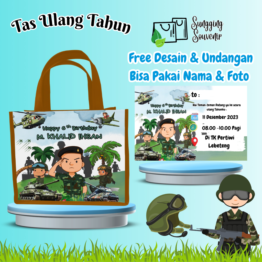 

40 Pcs Tas Ulang Tahun Free Undangan Anak Snack Bisa Custom Goodie Bag Muat Kfc