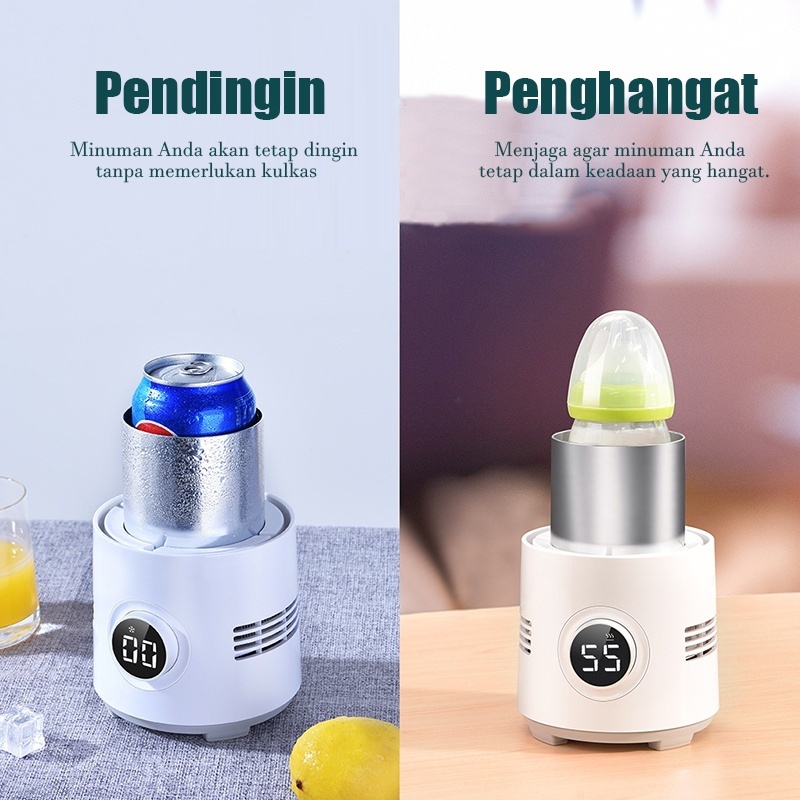 Alat yang menakjubkan dengan kemampuan 2-in-1: pendingin dan pemanas untuk gelas, didesain dalam ukuran mini yang mudah dibawa dan mampu dengan cepat mendinginkan serta memanaskan minuman di dalam gelas.