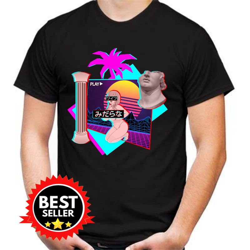 T-Shirt Hentai Vaporwave Classic Kaos