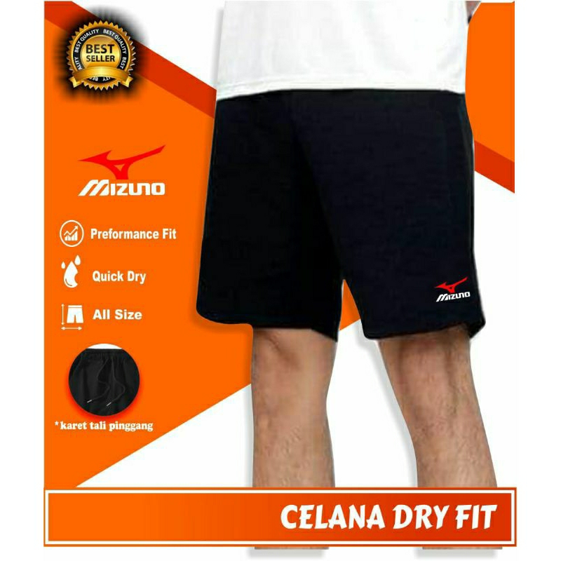 Celana pendek olahraga bola hitam polos logo club bola kolor dry fit pria dewasa